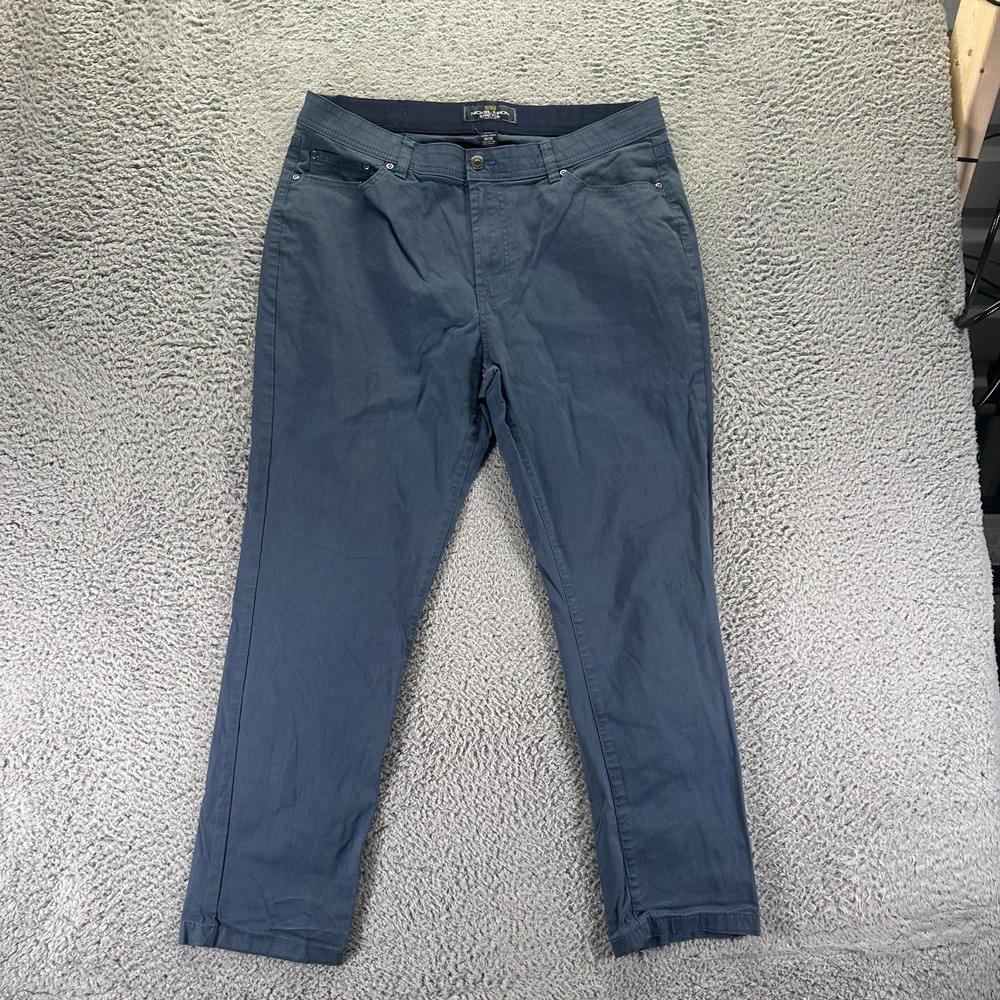 Nickel & Iron Pant Mens 36x30 Blue Cotton Chino Straight Business Office Stretch